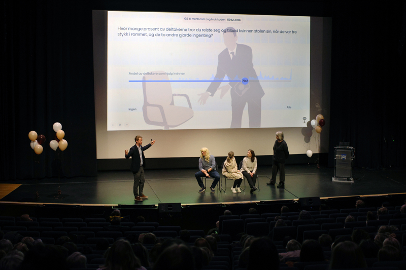 Mads Nordmo Arnestad, psykolog og foredragsholder fra BI på scenen